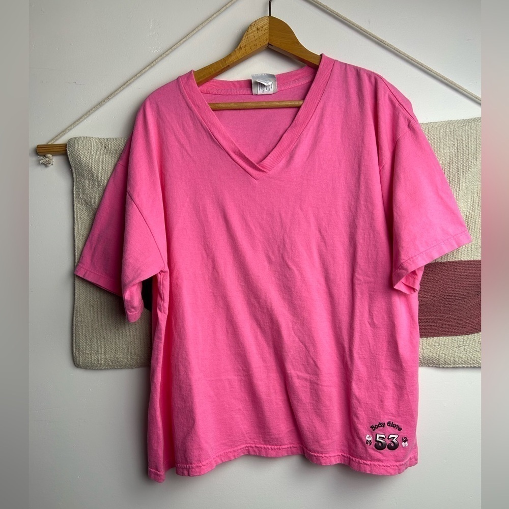 Body Glory Made In Canada Pink Pacifist Boho Hippie Minimalist Top Size L Vtg